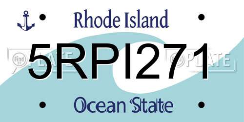 5RPI271 Rhode Island License Plate