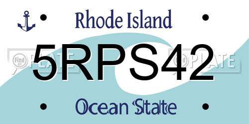 5RPS42 Rhode Island License Plate