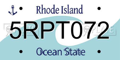 5RPT072 Rhode Island License Plate