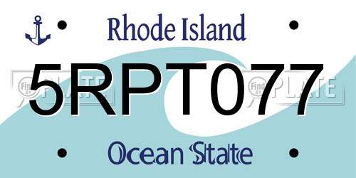 5RPT077 Rhode Island License Plate