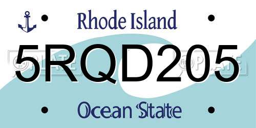 5RQD205 Rhode Island License Plate