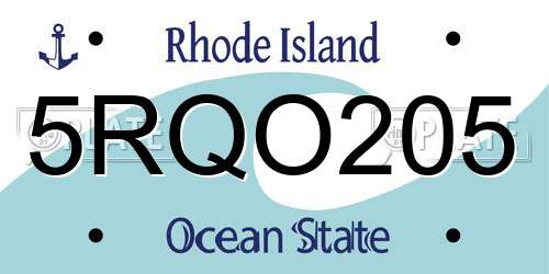 5RQO205 Rhode Island License Plate
