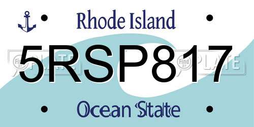 5RSP817 Rhode Island License Plate