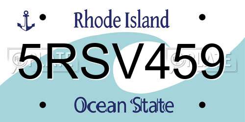 5RSV459 Rhode Island License Plate