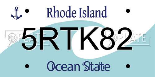 5RTK82 Rhode Island License Plate