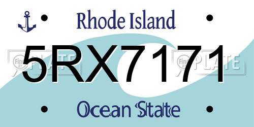 5RX7171 Rhode Island License Plate