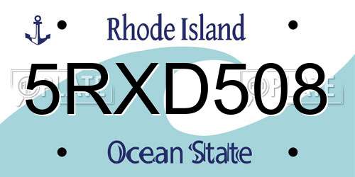 5RXD508 Rhode Island License Plate