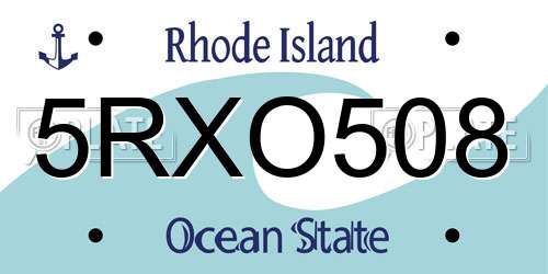 5RXO508 Rhode Island License Plate