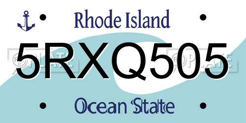 5RXQ505 Rhode Island License Plate