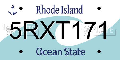 5RXT171 Rhode Island License Plate
