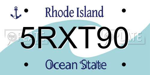5RXT90 Rhode Island License Plate