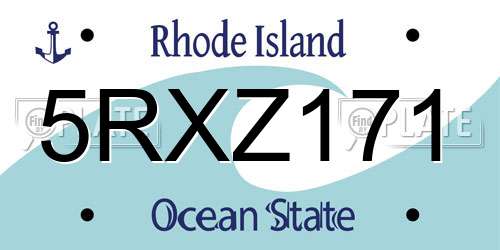 5RXZ171 Rhode Island License Plate