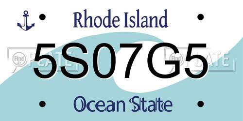 5S07G5 Rhode Island License Plate