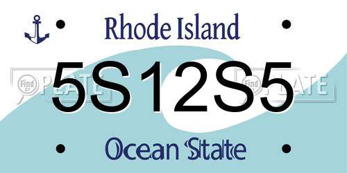 5S12S5 Rhode Island License Plate