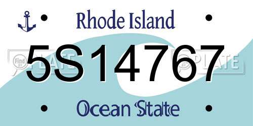 5S14767 Rhode Island License Plate
