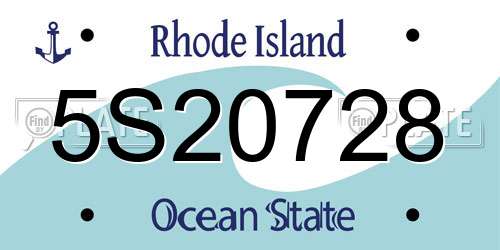 5S20728 Rhode Island License Plate