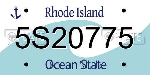 5S20775 Rhode Island License Plate