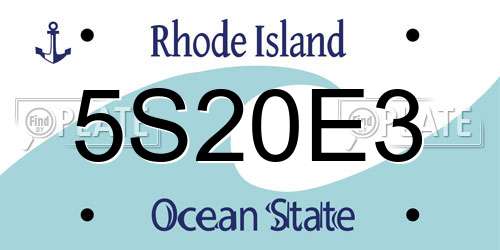 5S20E3 Rhode Island License Plate