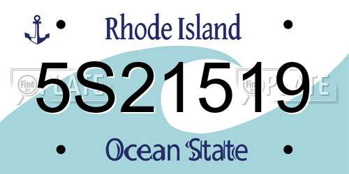 5S21519 Rhode Island License Plate
