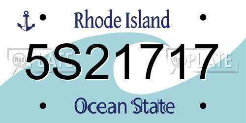 5S21717 Rhode Island License Plate