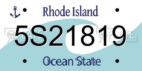 5S21819 Rhode Island License Plate