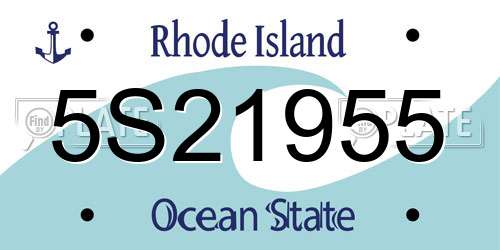 5S21955 Rhode Island License Plate