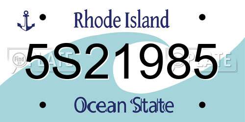 5S21985 Rhode Island License Plate