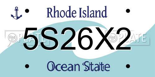 5S26X2 Rhode Island License Plate