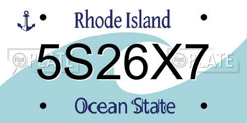 5S26X7 Rhode Island License Plate