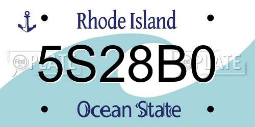 5S28B0 Rhode Island License Plate