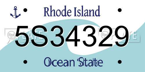 5S34329 Rhode Island License Plate