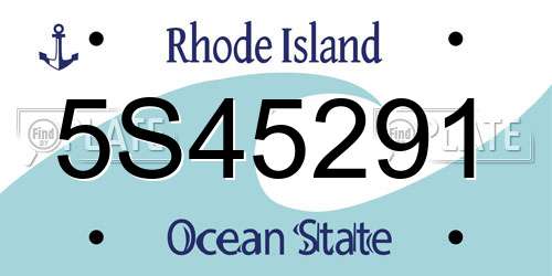 5S45291 Rhode Island License Plate