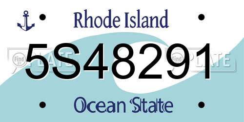 5S48291 Rhode Island License Plate