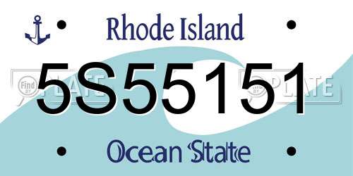 5S55151 Rhode Island License Plate