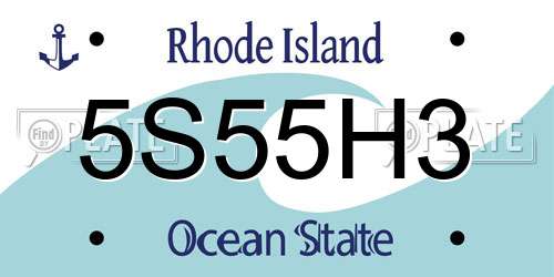 5S55H3 Rhode Island License Plate