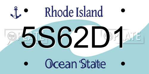 5S62D1 Rhode Island License Plate