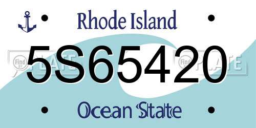 5S65420 Rhode Island License Plate