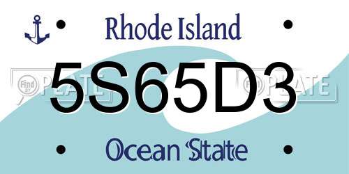 5S65D3 Rhode Island License Plate