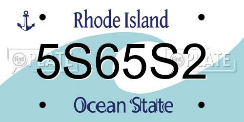 5S65S2 Rhode Island License Plate