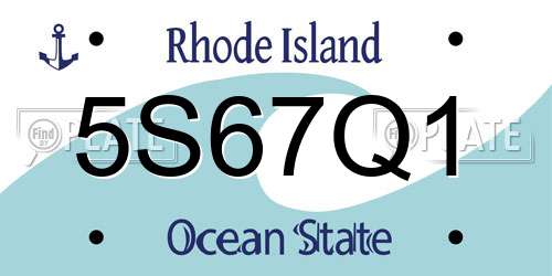 5S67Q1 Rhode Island License Plate