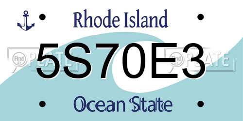 5S70E3 Rhode Island License Plate