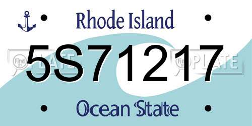 5S71217 Rhode Island License Plate