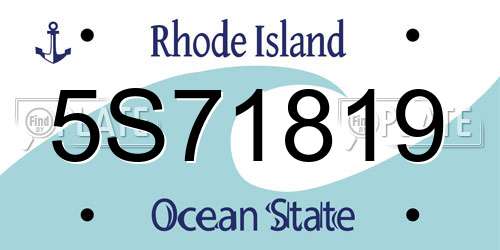 5S71819 Rhode Island License Plate