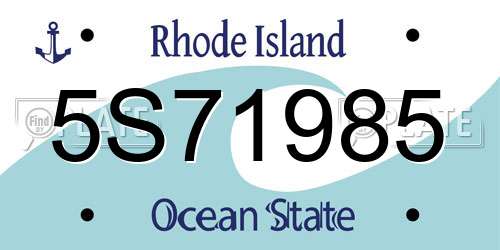 5S71985 Rhode Island License Plate