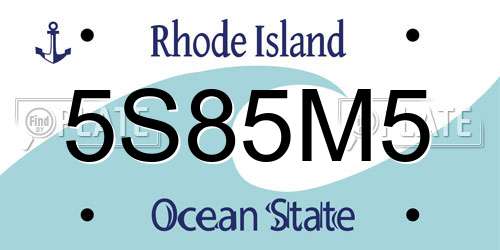 5S85M5 Rhode Island License Plate