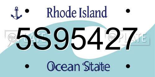 5S95427 Rhode Island License Plate