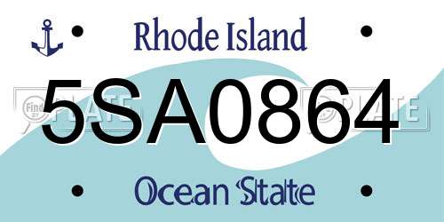 5SA0864 Rhode Island License Plate