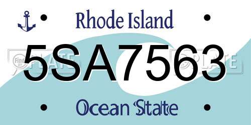 5SA7563 Rhode Island License Plate