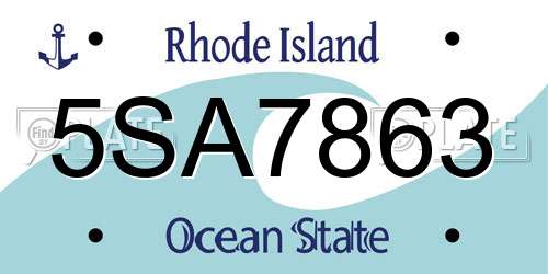 5SA7863 Rhode Island License Plate