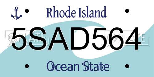 5SAD564 Rhode Island License Plate